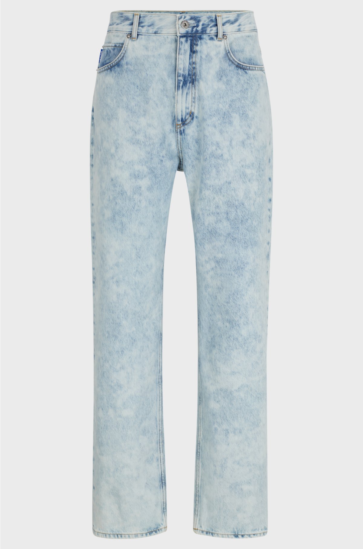 Baggy-fit jeans in light-blue washed denim, Light Blue