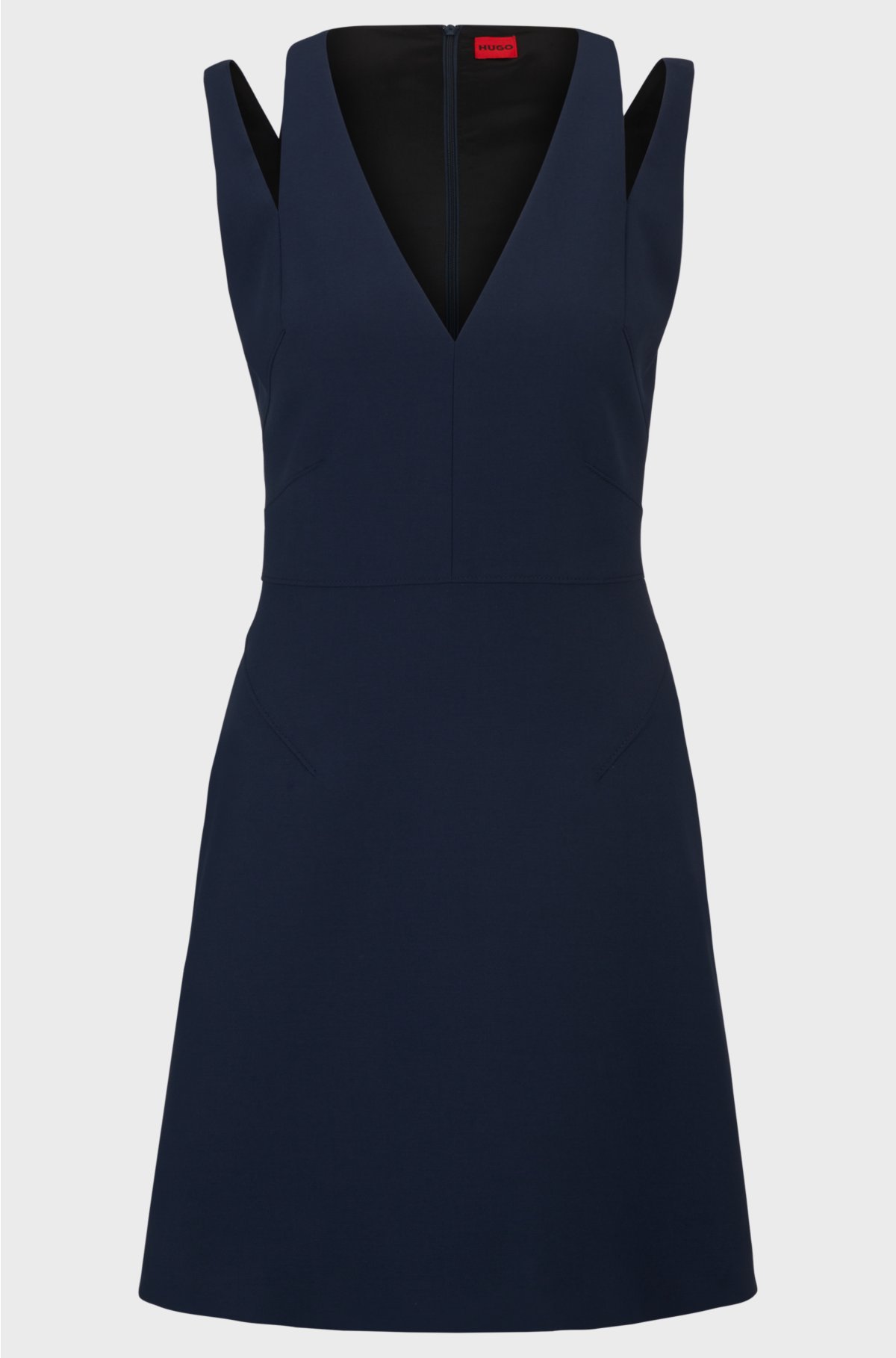 V-neck sleeveless dress with cut-out details, Dark Blue