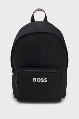 Adjustable-strap backpack with contrast logo, Black