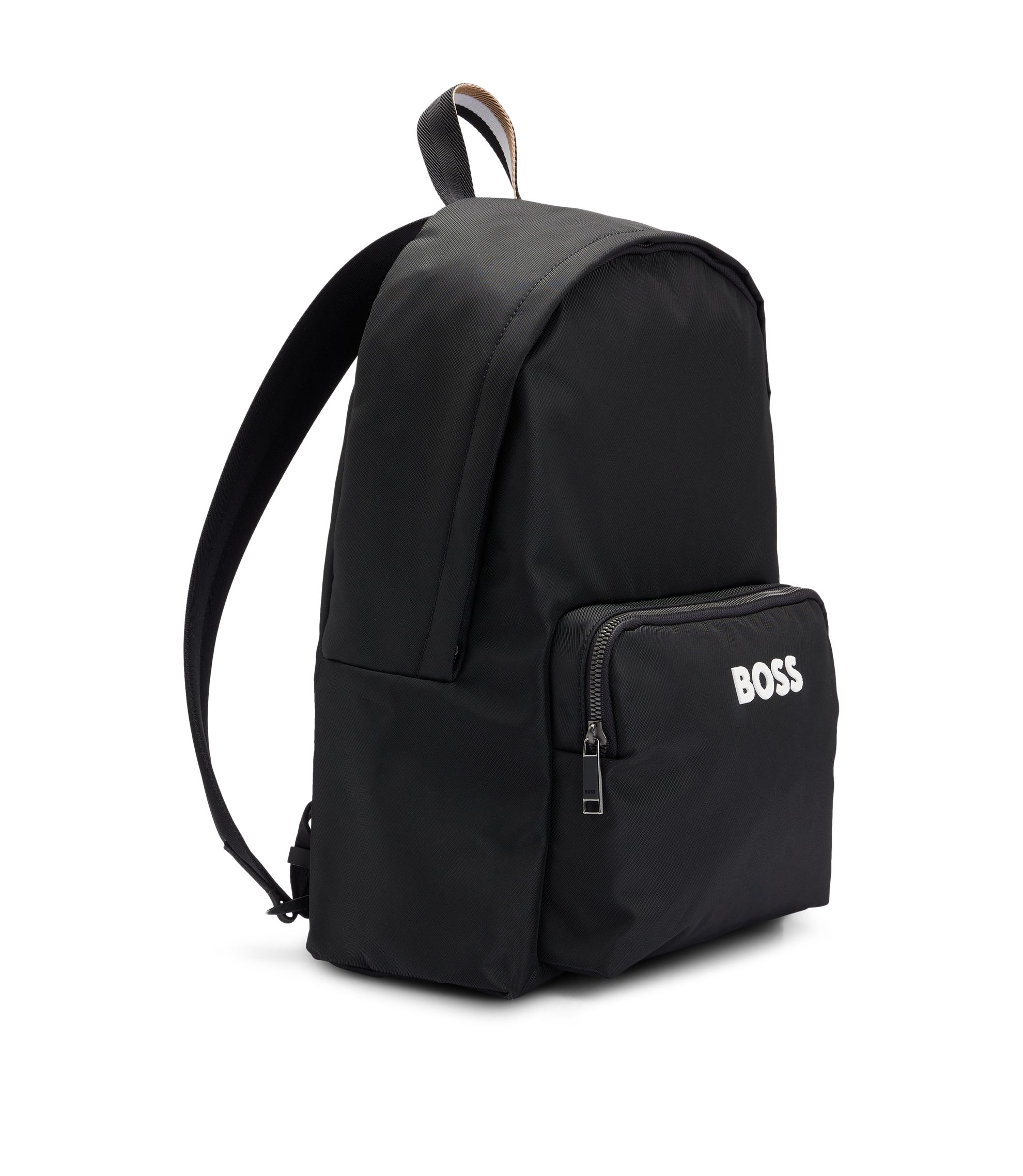 BOSS - Adjustable-strap backpack with contrast logo - Black