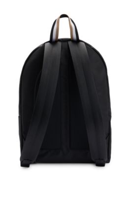 Adjustable-strap backpack with contrast logo, Black