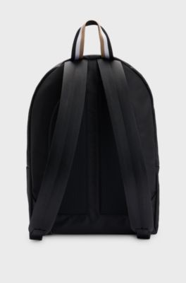 Adjustable-strap backpack with contrast logo, Black