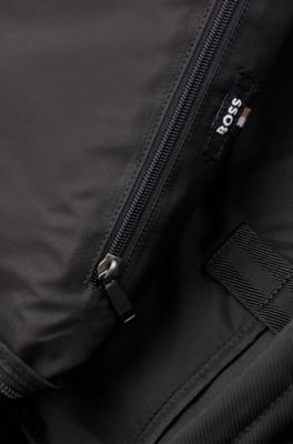 Adjustable-strap backpack with contrast logo, Black