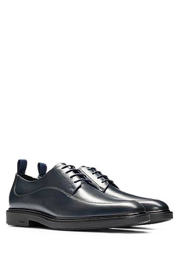 Leather lace-up Derby shoes with stitching detail, Hugo boss