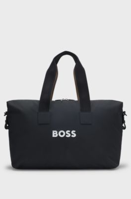 Contrast-logo holdall with detachable strap , Black