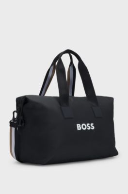 Contrast-logo holdall with detachable strap , Black