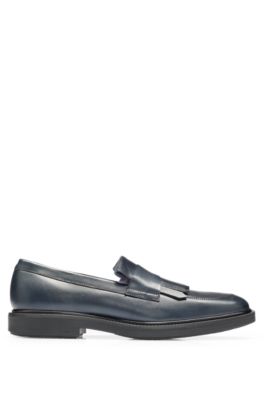 BOSS Aprontoe loafers in leather with fringe trim