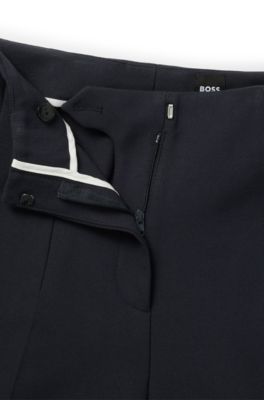 Relaxed-fit trousers in stretch fabric, Dark Blue