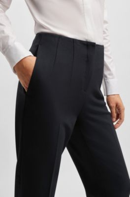 Relaxed-fit trousers in stretch fabric, Dark Blue