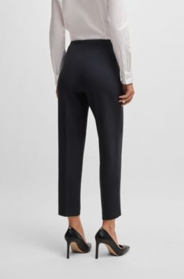 Relaxed-fit trousers in stretch fabric, Dark Blue