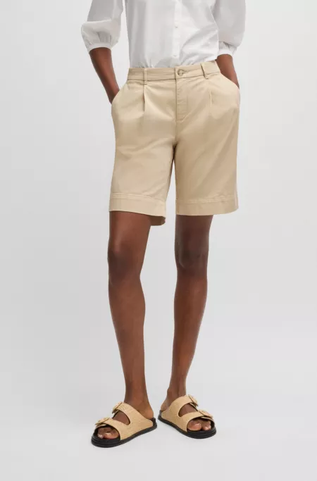 Short taille haute Relaxed Fit en coton stretch