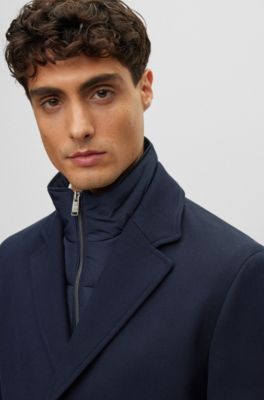 BOSS - Mantel aus Baumwoll-Mix mit Reißverschluss am Innenlayer 