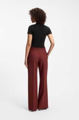 コットンブレンド スリムフィットTシャツ ロゴエンブロイダリー, ブラック