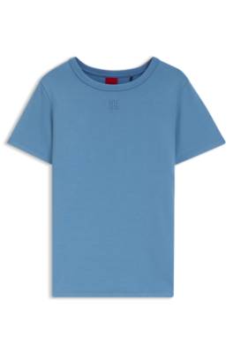 Hugo Regular-fit T-shirt with stacked-logo embroidery dam – bild 4