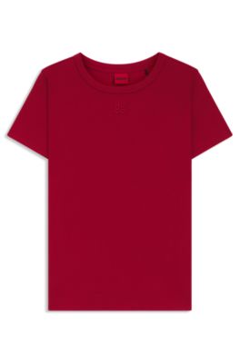 Regular-Fit T-Shirt mit gesticktem Stack-Logo, Rot