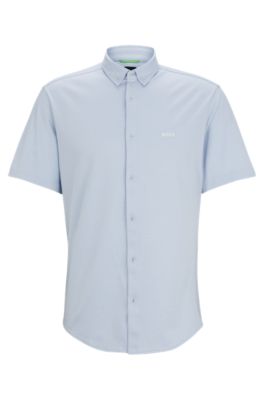 BOSS - Regular-fit shirt in cotton piqué jersey