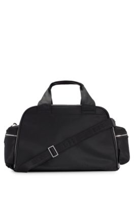 BOSS - Weekender mit mehreren Taschen und polierter Logo-Applikation