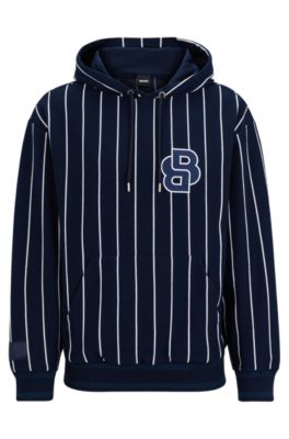 BOSS - シルケットコットン フーディ ストライプ＆ダブルモノグラム 