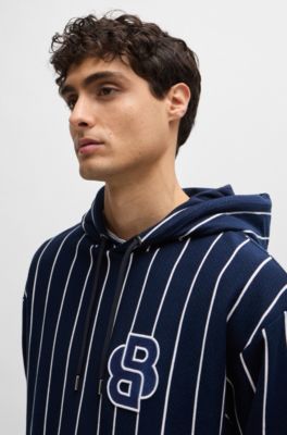 BOSS - シルケットコットン フーディ ストライプ＆ダブルモノグラム 