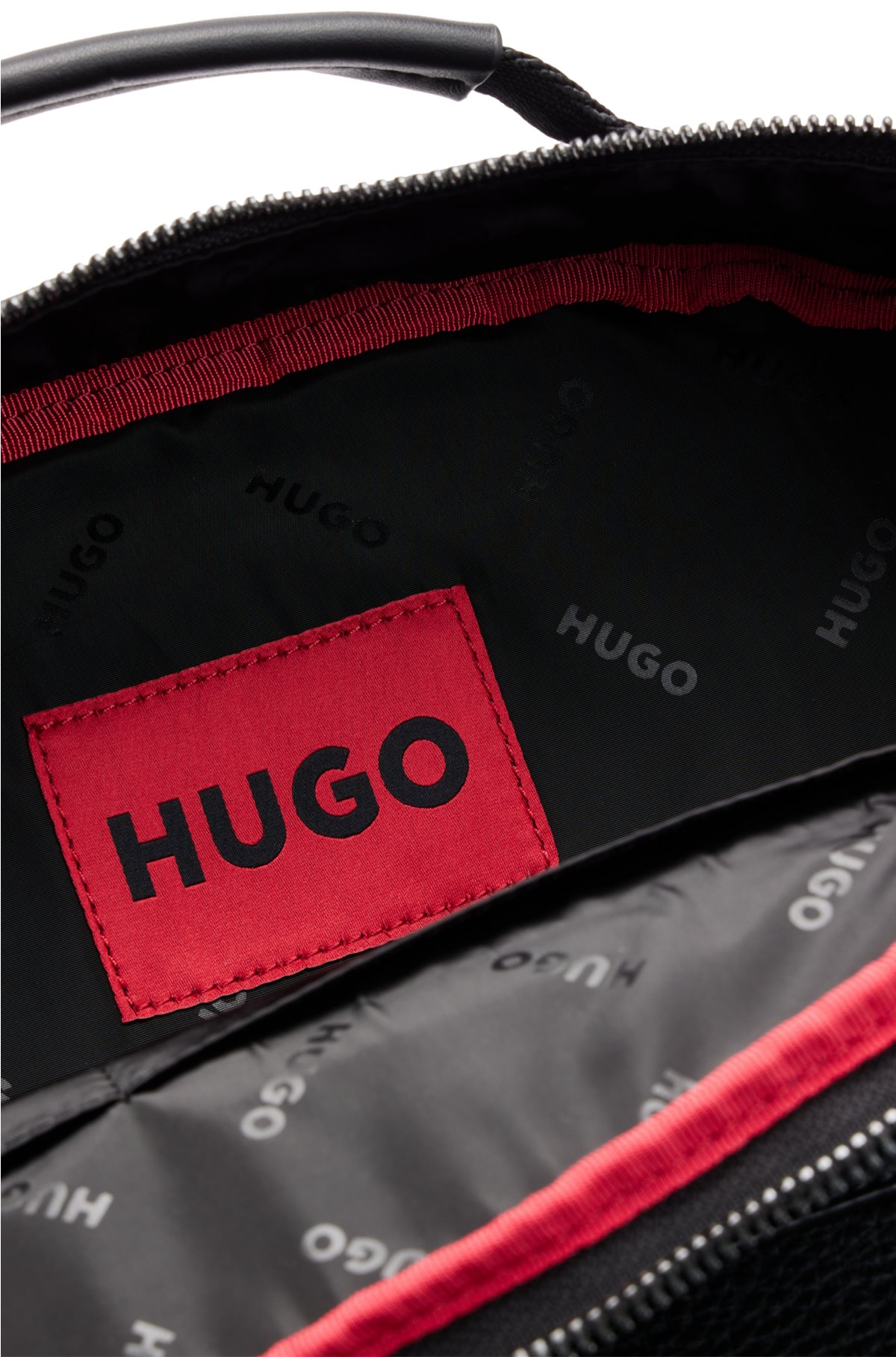 HUGO - Faux-leather backpack with stacked logo and polished hardware
