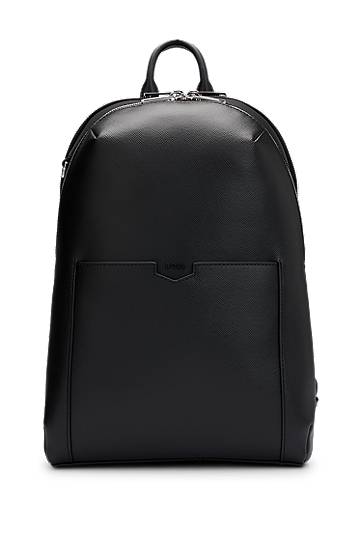 Leather backpack with detachable inner pouch, Hugo boss