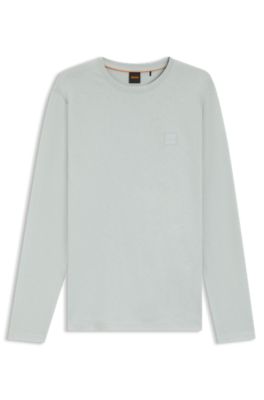 Cotton-jersey T-shirt with logo patch, Light Grey