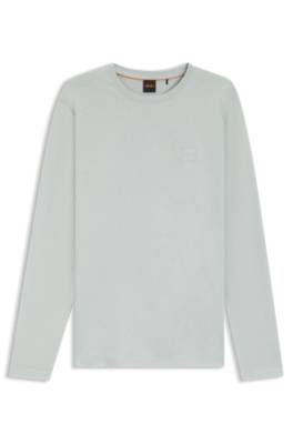 Boss Long-sleeved T-shirt in cotton with logo patch herr – bild 4