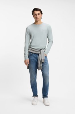 Boss Long-sleeved T-shirt in cotton with logo patch herr – bild 2