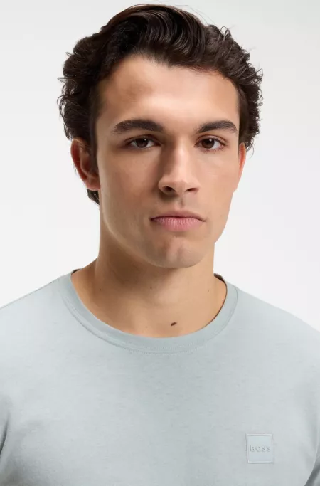 Cotton-jersey T-shirt with logo patch