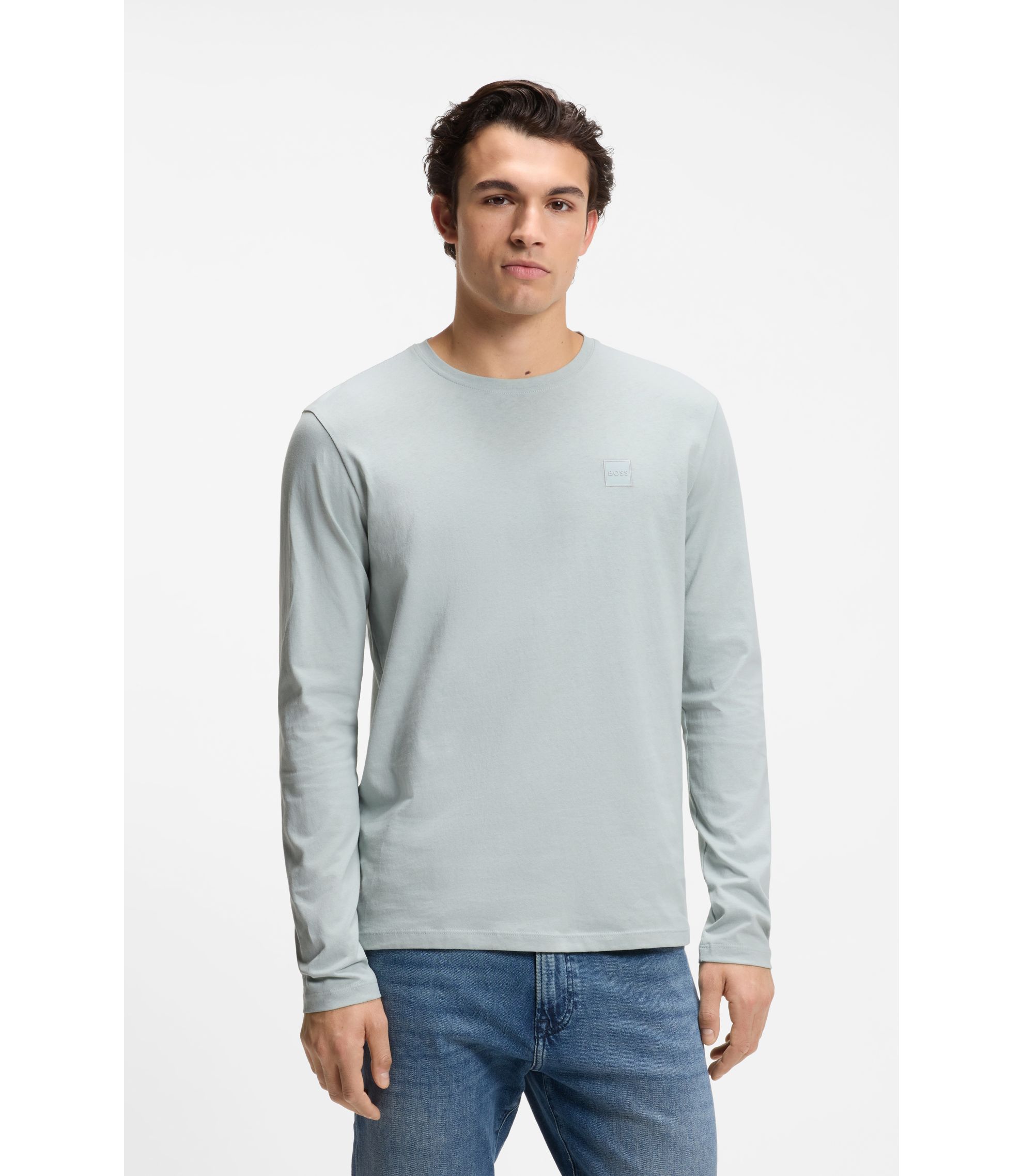 T-Shirt aus Baumwoll-Jersey mit Logo-Aufnäher