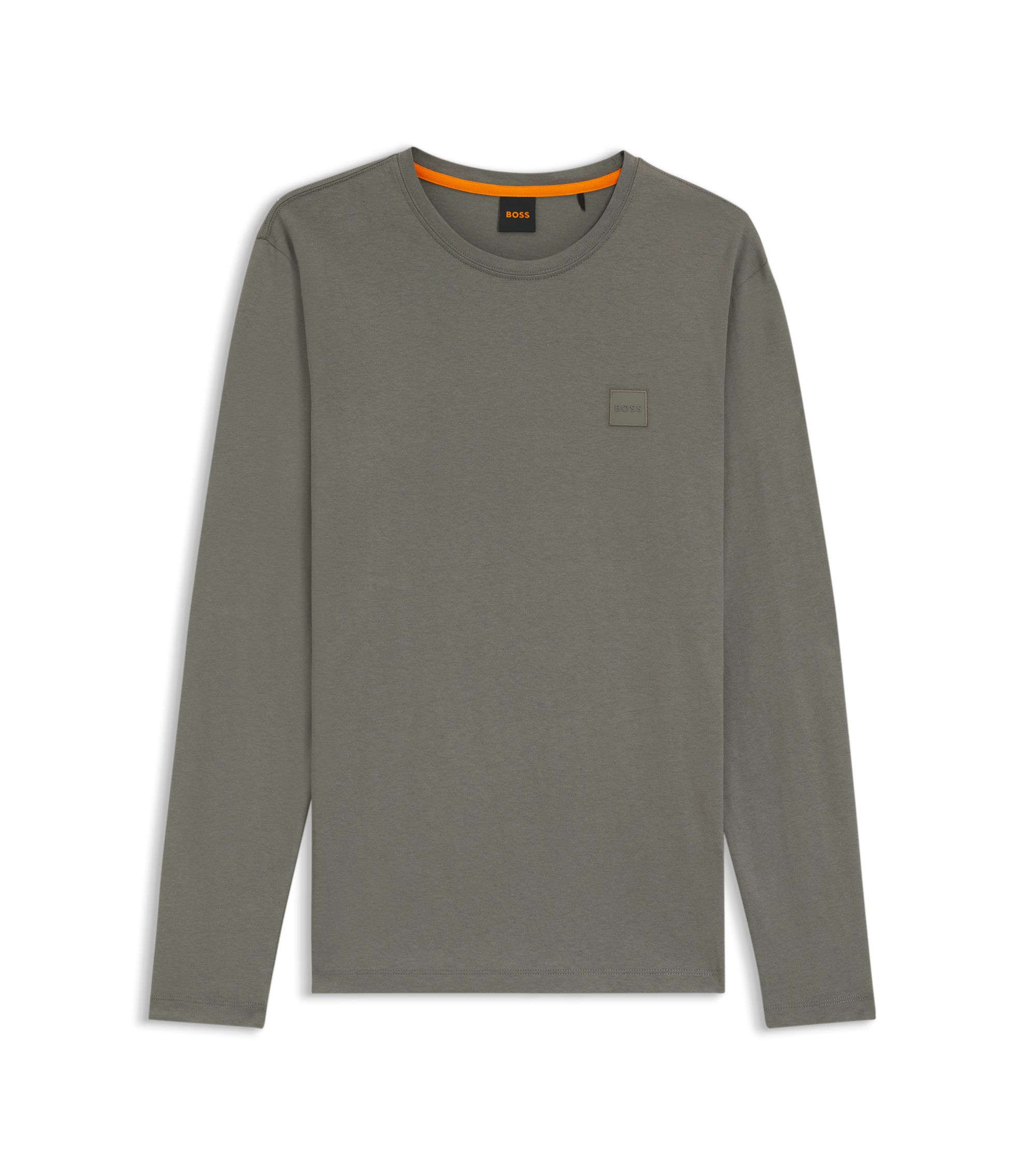 BOSS - ロングスリーブTシャツ コットン ロゴパッチ - グレー