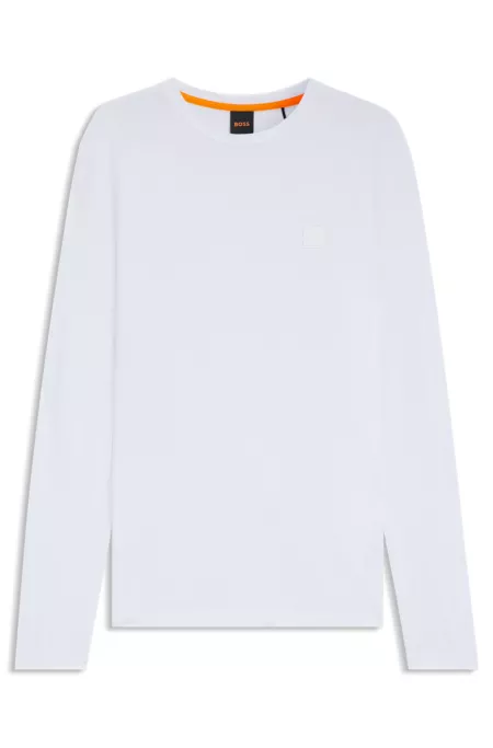 Long-sleeved T-shirt in cotton with logo patch