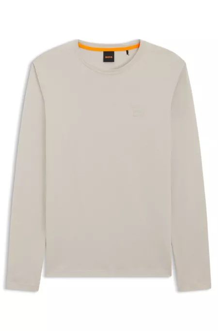 Long-sleeved T-shirt in cotton with logo patch