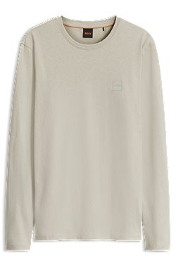 Long-sleeved T-shirt in cotton with logo patch