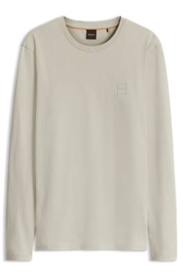 Boss Long-sleeved T-shirt in cotton with logo patch herr – bild 4