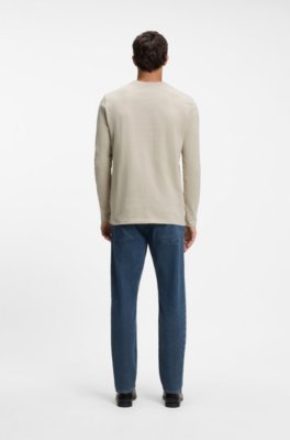 Boss Long-sleeved T-shirt in cotton with logo patch herr – bild 3