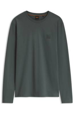 Boss Long-sleeved T-shirt in cotton with logo patch herr – bild 4