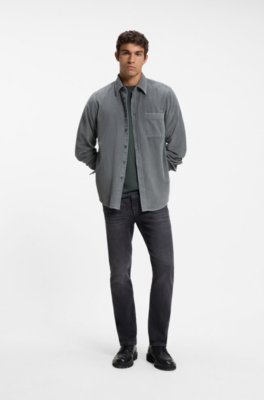 Boss Long-sleeved T-shirt in cotton with logo patch herr – bild 2