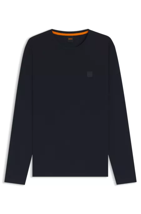 Long-sleeved T-shirt in cotton with logo patch