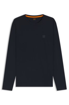 Long-sleeved T-shirt in cotton with logo patch