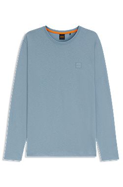 Long-sleeved T-shirt in cotton with logo patch
