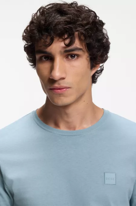 Cotton-jersey T-shirt with logo patch