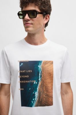 BOSS Cottonjersey regularfit Tshirt with seasonal artwork