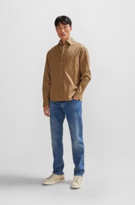 BOSS - Sneakers aus Leder und Nubukleder mit Cupsohle und Schnürung 