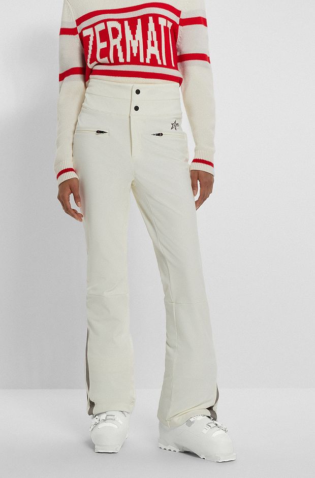 BOSS x Perfect Moment ski trousers with stripes and branding, White