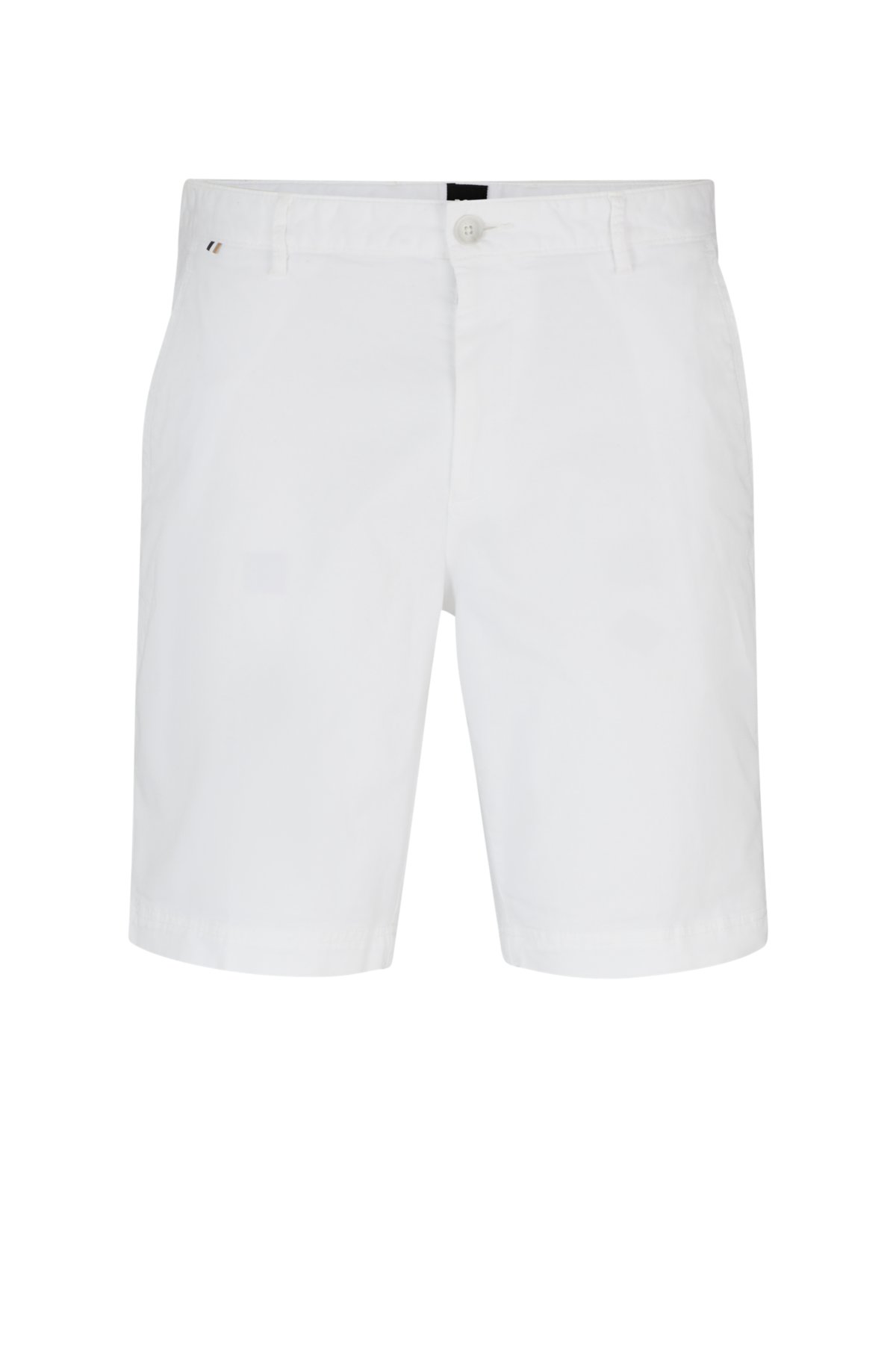 Slim-fit shorts in stretch-cotton twill, White