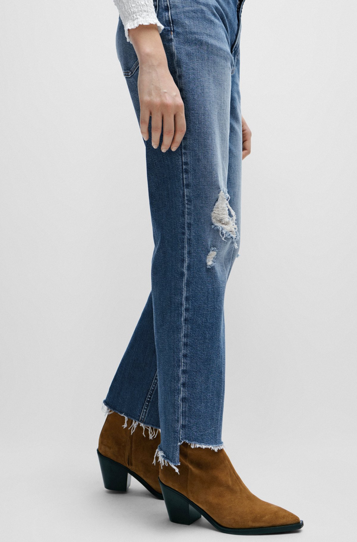 Slim-fit jeans van blauw stretchdenim, Blauw