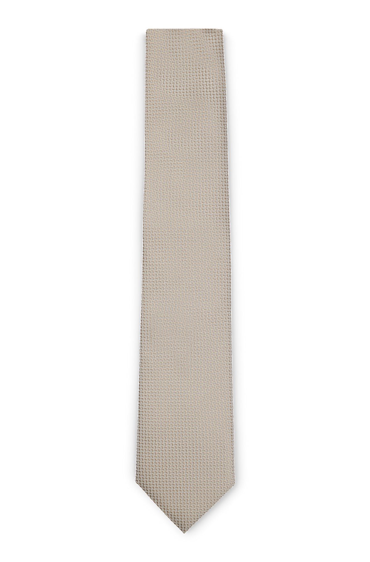 Silk-blend tie and pocket square set, Light Beige