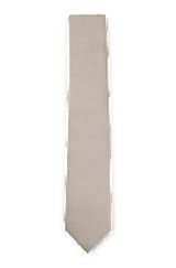 Silk-blend tie and pocket square set, Light Beige