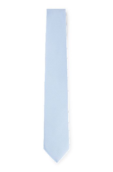 Sæt med slips og lommetørklæde i silkeblanding, Lyseblå